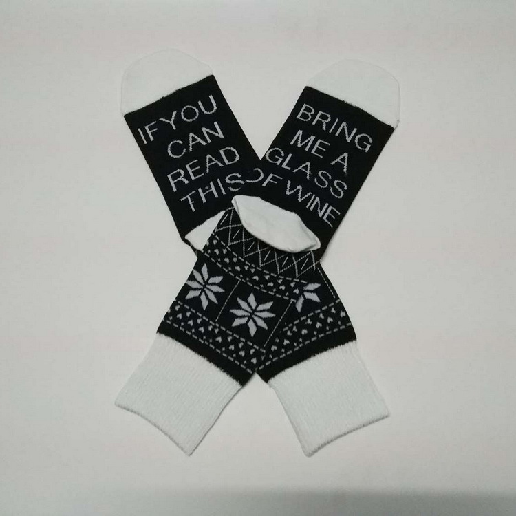 IF YOU CAN READ THIS Casual Men Women Crew Socks Letters Cotton Socks Christmas Stockings Novelty Socks